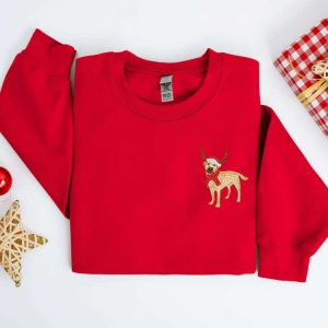 embroidered christmas dog sweatshirt embroidered labrador retriever reindeer christmas crewneck women christmas sweatshirt ugly christmas 4.jpeg