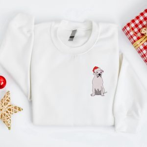 embroidered christmas dog sweatshirt embroidered pitbull dog christmas sweater crewneck women christmas sweatshirt ugly christmas sweater 4.jpeg