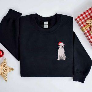 embroidered christmas dog sweatshirt embroidered pitbull dog christmas sweater crewneck women christmas sweatshirt ugly christmas sweater 5.jpeg