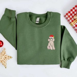 embroidered christmas dog sweatshirt embroidered poodle santa dog christmas sweater crewneck women christmas sweatshirt ugly christmas 1.jpeg