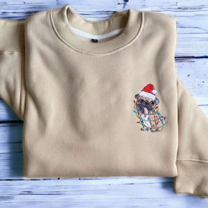 embroidered christmas dog sweatshirt embroidered pug santa dog christmas sweater crewneck women christmas sweatshirt ugly christmas sweater 1.jpeg