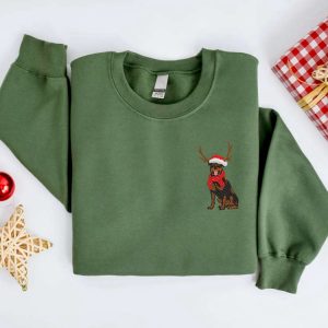 embroidered christmas dog sweatshirt embroidered rottweiler reindeer dog christmas sweater crewneck women christmas sweatshirt ugly xmas 2.jpeg