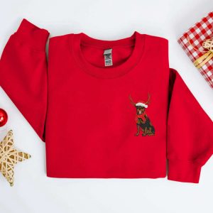 embroidered christmas dog sweatshirt embroidered rottweiler reindeer dog christmas sweater crewneck women christmas sweatshirt ugly xmas 3.jpeg