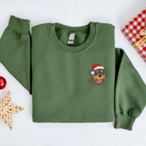 embroidered christmas dog sweatshirt embroidered rottweiler santa dog christmas sweater crewneck women christmas sweatshirt ugly christmas 2.jpeg