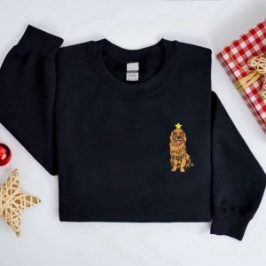 embroidered christmas dog sweatshirt golden dog christmas sweater for family 4.jpeg