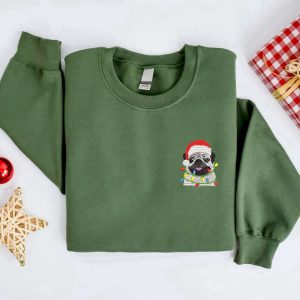 embroidered christmas dog sweatshirt pug dog christmas sweater shirt.jpeg