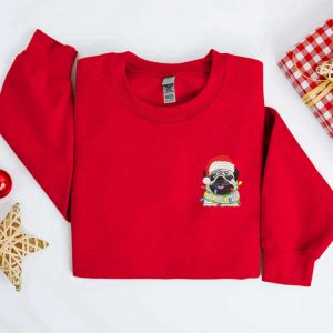 embroidered christmas dog sweatshirt pug dog christmas sweater shirt 5.jpeg