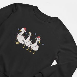 embroidered christmas ducks sweatshirt duck christmas shirt for women funny animals christmas sweatshirt farm lover gift christmas gift 2.jpeg