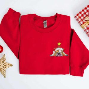 embroidered christmas english bulldog sweatshirt embroidered dog christmas sweater crewneck women christmas winter sweater ugly christmas 5.jpeg