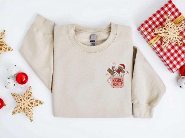 Embroidered Christmas Gingerbread Coffee Cookies Sweatshirt, Gift For Christmas