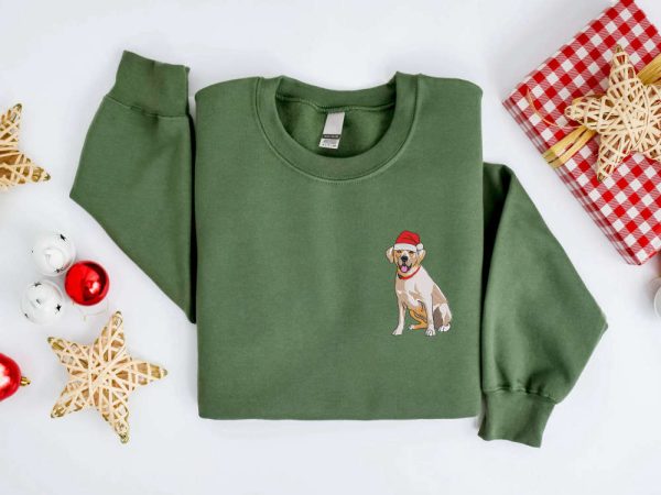 Embroidered Christmas Labrador Retriever Golden Sweatshirt For Men And Women