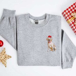 embroidered christmas labrador retriever golden sweatshirt embroidered dog christmas sweater crewneck women christmas winter sweater shirt 3.jpeg