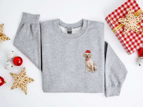 Embroidered Christmas Labrador Retriever Golden Sweatshirt For Men And Women