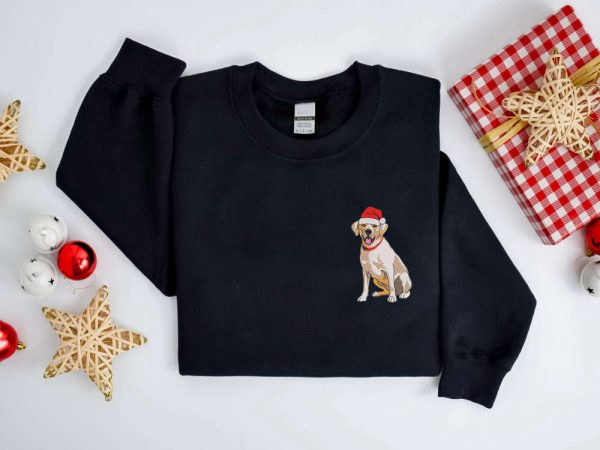 Embroidered Christmas Labrador Retriever Golden Sweatshirt For Men And Women