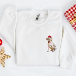 embroidered christmas labrador retriever golden sweatshirt embroidered dog christmas sweater crewneck women christmas winter sweater shirt 5.jpeg