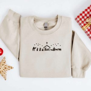 Embroidered Christmas Nativity Sweatshirt, True Story…