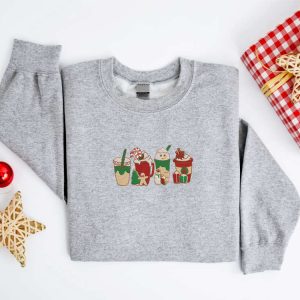 embroidered christmas snowman coffee sweatshirt embroidered coffee christmas sweater crewneck women christmas winter sweater ugly christmas 1.jpeg