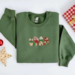 embroidered christmas snowman coffee sweatshirt embroidered coffee christmas sweater crewneck women christmas winter sweater ugly christmas 2.jpeg