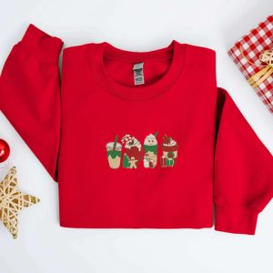 embroidered christmas snowman coffee sweatshirt embroidered coffee christmas sweater crewneck women christmas winter sweater ugly christmas 3.jpeg