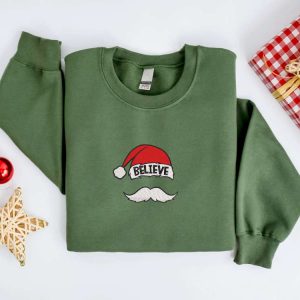 embroidered christmas sweatshirt embroidered believe santa hat mustache christmas sweatshirt women christmas sweatshirt christmas crewneck 2.jpeg