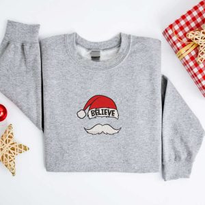 embroidered christmas sweatshirt embroidered believe santa hat mustache christmas sweatshirt women christmas sweatshirt christmas crewneck 3.jpeg