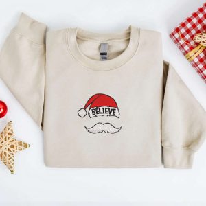 embroidered christmas sweatshirt embroidered believe santa hat mustache christmas sweatshirt women christmas sweatshirt christmas crewneck.jpeg