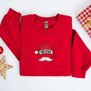 embroidered christmas sweatshirt embroidered believe santa hat mustache christmas sweatshirt women christmas sweatshirt christmas crewneck 4.jpeg