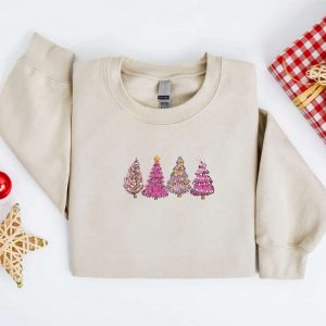 Embroidered Christmas Sweatshirt, Christmas Tree Sweatshirt…