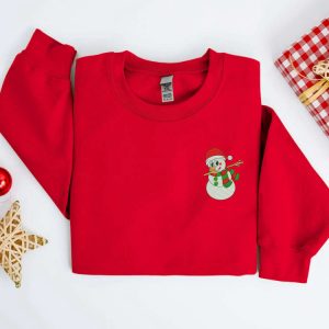 Embroidered Christmas Sweatshirt, Snowman Santa Hat…