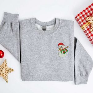 embroidered christmas sweatshirt embroidered snowman santa hat christmas sweater crewneck women christmas sweatshirt ugly christmas sweater 5.jpeg