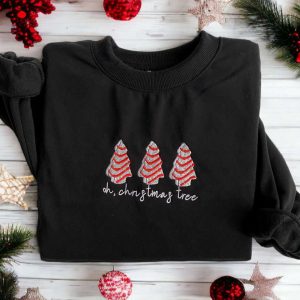 Embroidered Christmas Tree Cakes Sweater, Embroidered…