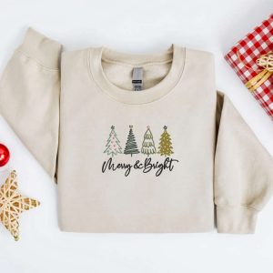 embroidered christmas tree sweatshirt embroidered merry and bright christmas sweater crewneck women christmas sweatshirt ugly christmas.jpeg