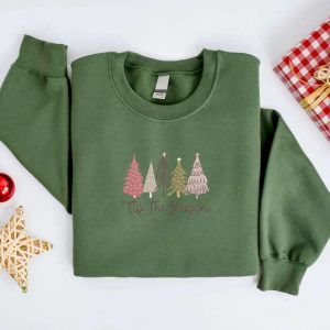 embroidered christmas tree sweatshirt embroidered tis the season christmas sweater crewneck women christmas sweatshirt ugly christmas 2.jpeg