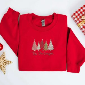 embroidered christmas tree sweatshirt embroidered tis the season christmas sweater crewneck women christmas sweatshirt ugly christmas 3.jpeg