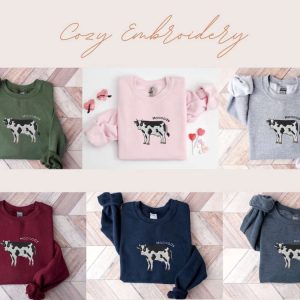 embroidered cow sweatshirt moooody cow crewneck embroidered cow sweater for cow lovers 1 5.jpeg