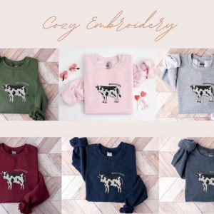 embroidered cow sweatshirt moooody cow crewneck gift for cow lovers 1 2.jpeg