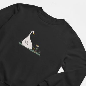 embroidered crewneck sweatshirt silly goose sweatshirt flower sweatshirt funny sweatshirt gifts for friend gift for her duck and daisy 4.jpeg