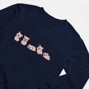 embroidered cute pigs sweatshirt pig lover sweatshirt gift for pig owner pet lover sweatshirt embroidered pig shirt funny pig tshirt 1.jpeg