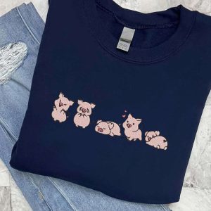 embroidered cute pigs sweatshirt pig lover sweatshirt gift for pig owner pet lover sweatshirt embroidered pig shirt funny pig tshirt 3.jpeg