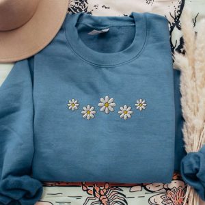 embroidered floral daisy sweatshirt embroidered daisy sweatshirt gift for family 2.jpeg