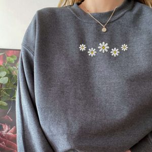 embroidered floral daisy sweatshirt embroidered daisy sweatshirt gift for family 4.jpeg