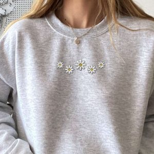 embroidered floral daisy sweatshirt embroidered daisy sweatshirt gift for family 5.jpeg