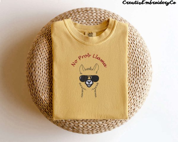 Embroidered Funny Lama Comfort Colors Sweatshirt, Best Gift For Family