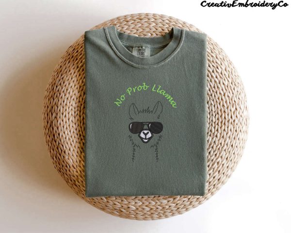 Embroidered Funny Lama Comfort Colors Sweatshirt, Best Gift For Family