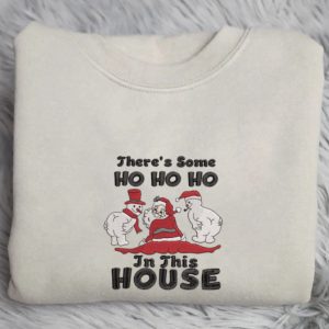 embroidered funny santa sweatshirt christmas sweatshirts theres some ho ho in this house funny sweatshirt embroidered .jpeg