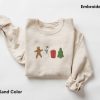 Embroidered Gingerbread Cookies Sweatshirts, Embroidered Sweatshirt For Christmas