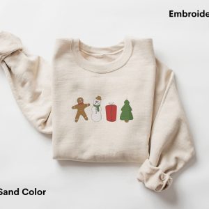 Embroidered Gingerbread Cookies Sweatshirts, Embroidered Sweatshirt…