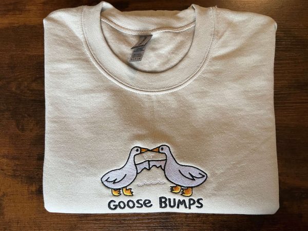 Embroidered Goose Bumps Sweatshirts, Goose Bumps Embroidery Crewneck For Family