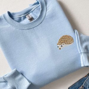 embroidered hedgehog sweatshirt funny animal shirt hedgehog shirt cottagecore sweatshirt summer shirt animal sweatshirt gift for her 1.jpeg