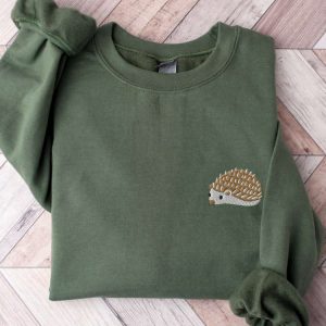 embroidered hedgehog sweatshirt funny animal shirt hedgehog shirt cottagecore sweatshirt summer shirt animal sweatshirt gift for her 4.jpeg